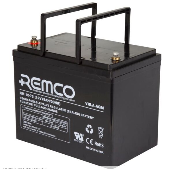 Remco AGM Deep Cycle Battery RM12-75DC