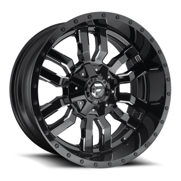 Fuel D595 | Sledge BLACK MILLED 22×9.5 8×180 20P