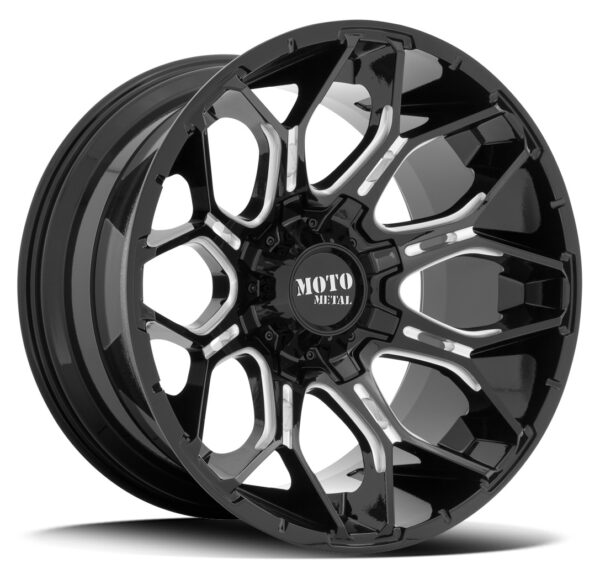 Moto Metal MO808 | Sniper BLACK MILLED 20×9 6×135 0P