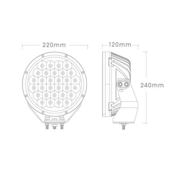 Big Red 12/24V 9In 150W 15000L Single Led Driving Light