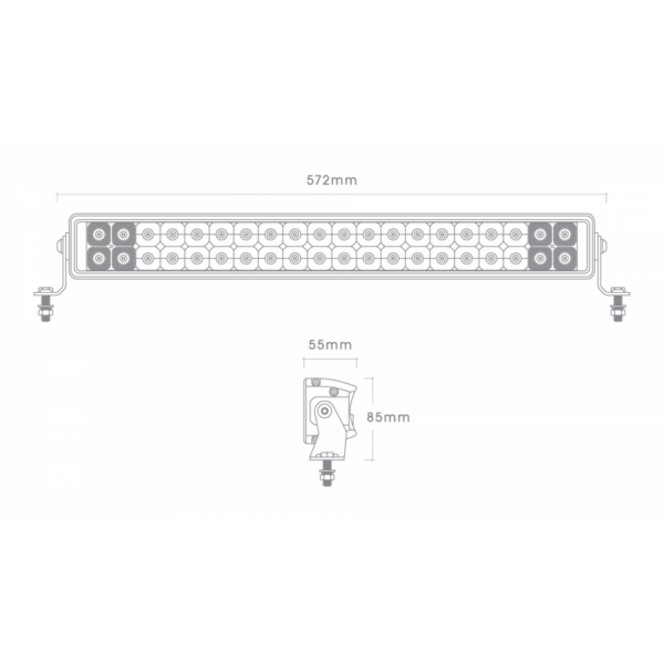 Big Red 12/24V 22In 6000L Double Row Led Light Bar