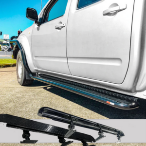 ROCKARMOR STEEL ROCKSLIDER SIDE STEPS TO SUIT NISSAN NAVARA D40 2005-2015 Thai & Spanish