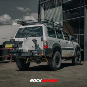 ROCKARMOR STEEL DUAL WHEEL CARRIER TO SUIT NISSAN PATROL Y61 GU1,2,3 1997-20004 And GU Wagon