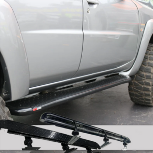 ROCKARMOR STEEL ROCKSLIDER SIDE STEPS TO SUIT NISSAN PATROL Y61 GU1 & GU4 1998 To Current