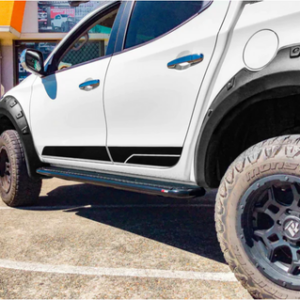 ROCKARMOR STEEL ROCKSLIDER SIDE STEPS TO SUIT MITSUBISHI TRITON ML/MN 2006+ Dual Cab