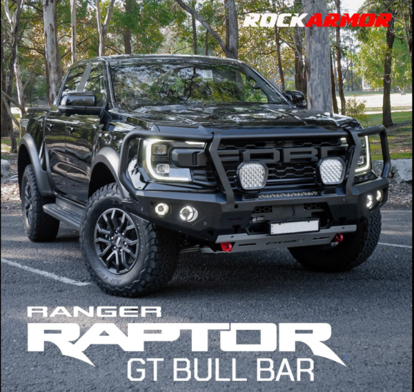 ROCKARMOR Rockarmor Steel GT Hoop Bull Bar To Suit For Ranger Raptor Next Gen 2023-2024 (Full Bar Replacement) & Built In Rated Recovery Point