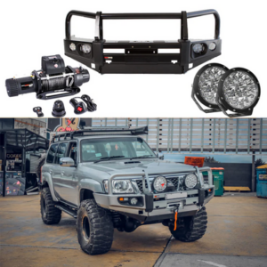 ROCKARMOR PREMIUM BULLBAR FRONTAL COMBO TO SUIT NISSAN PATROL GU4 2005 To Current (Full Bar Replacement)