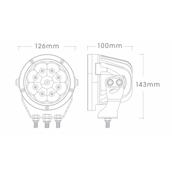 Big Red 12/24V 5In 45W 4500L Single Led Driving Light - Image 3
