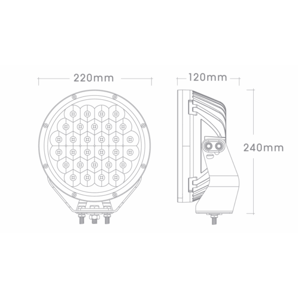 Big Red 12/24V 9In 150W 15000L Single Led Driving Light - Image 3