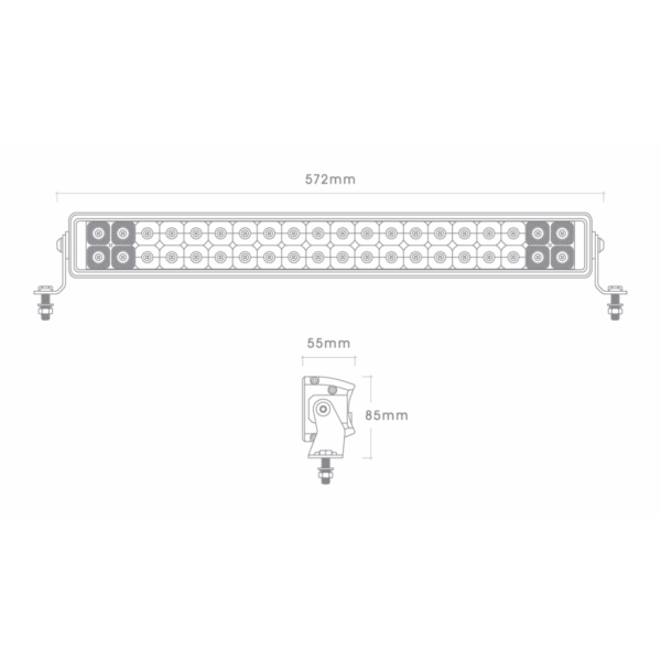 Big Red 12/24V 22In 6000L Double Row Led Light Bar - Image 3