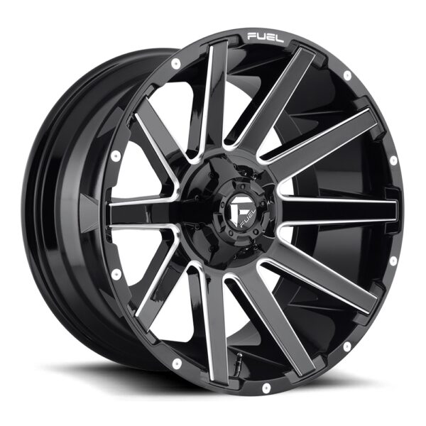 Fuel D615 | Contra BLACK MILLED 22x12 5x114 -114x5P