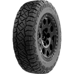 Arivo Rock Trak R/T 285/75R16 113Q rugged terrain tire with reinforced sidewall, open-pattern shoulder design, and hybrid on-road and off-road tread.