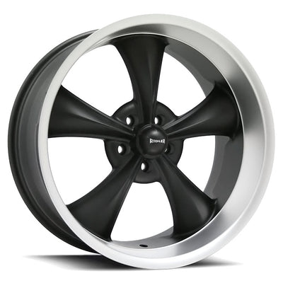 Ridler R695 Matt Black W/Machined Lip 18x9.5 5x127 ET6
