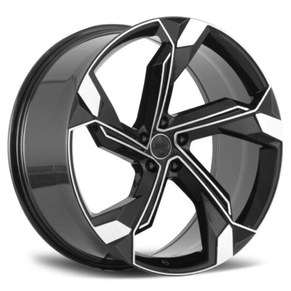 Replica Audi 6136 | RSQ8 BLACK MACHINED FACE 22x10 5x112 20P