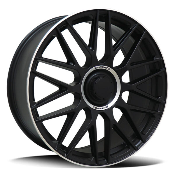 Replica Mercedes 8123B | Sls MATTE BLACK MILLED LIP 20x8.5 5x112 38P