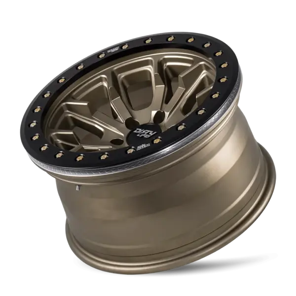 Dirty Life Dual Tek DT1 Satin Gold Black Lip 17x9 6x139.7 ET-38 - Image 2