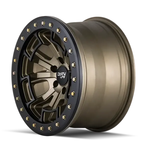 Dirty Life Dual Tek DT1 Satin Gold Black Lip 17x9 6x139.7 ET-38 - Image 4