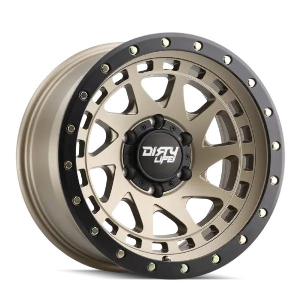 Dirty Life Enigma Pro Satin Gold Black Lip 17x9 6x139.7 ET10