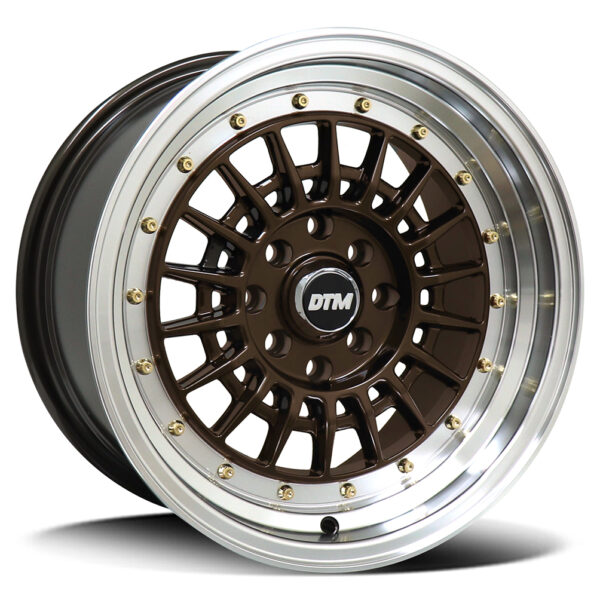 DTM Old-Skool 2802 | Old Skool-X Dark Bronze Polish Lip 15x8 4x100|4x114.3 ET20