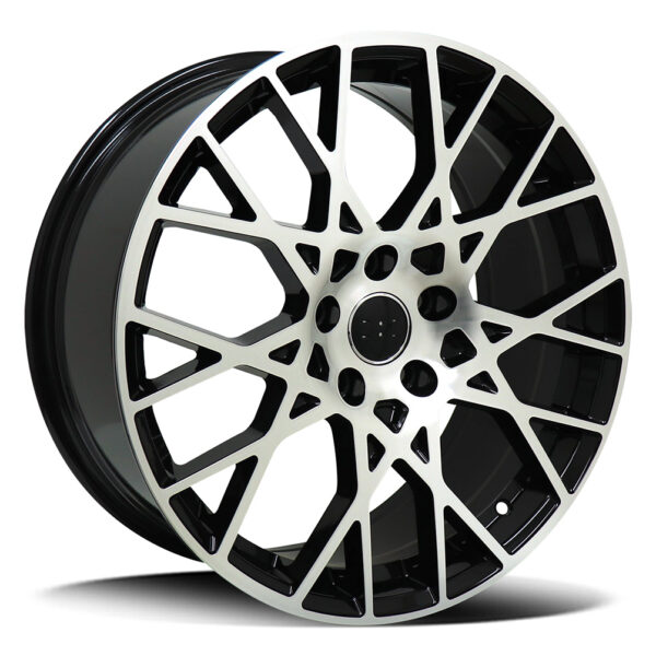 Replica Audi 6143 | RS4 Gloss Black Machined Face 18x8 5x112 ET45