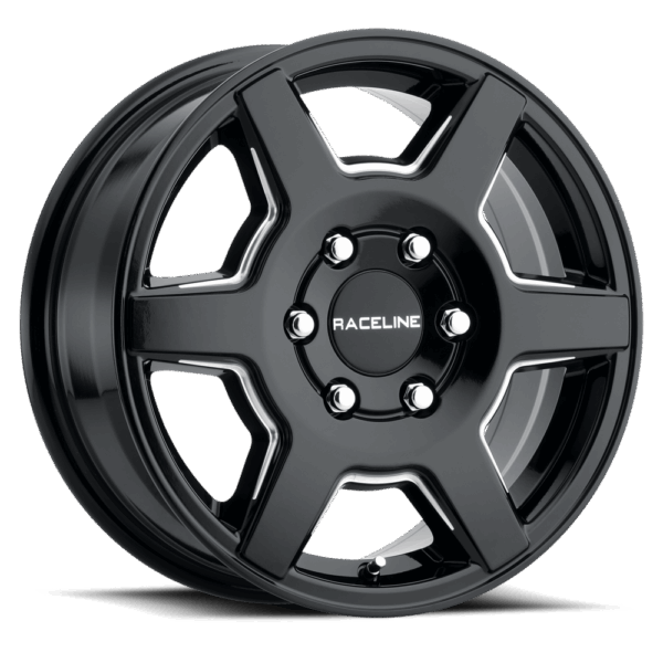 Raceline Alloy 156B Surge Van Black Milled 16x6.5 6x130 ET45