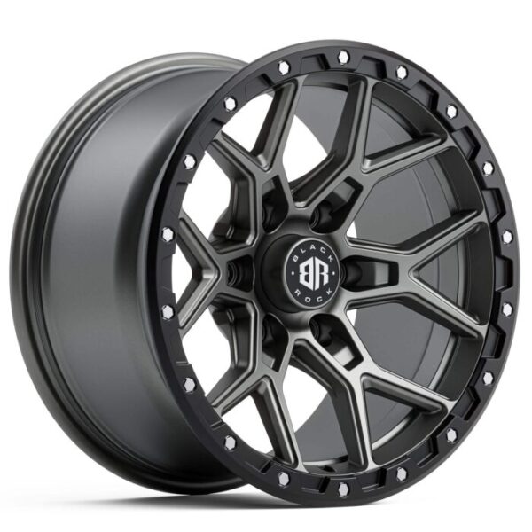 Black Rock Viper Gunmetal Grey Black Ring 17x9 6x139.7 ET12