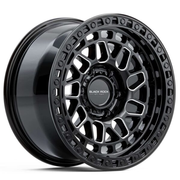 Black Rock Fury Gloss Black Milled 17x9 6x139.7 ET12